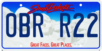 SD license plate 0BRR22