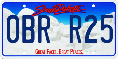 SD license plate 0BRR25