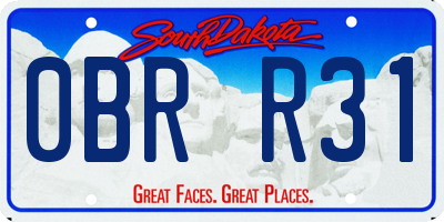 SD license plate 0BRR31