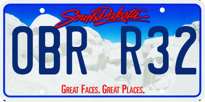 SD license plate 0BRR32