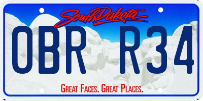 SD license plate 0BRR34