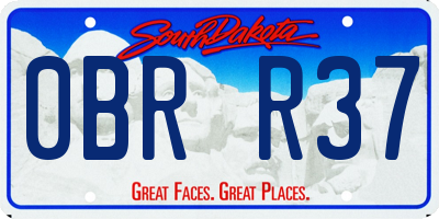 SD license plate 0BRR37