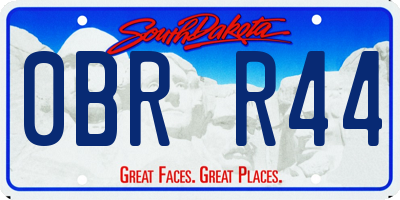 SD license plate 0BRR44