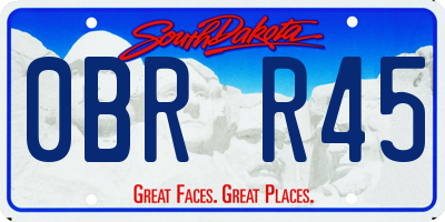 SD license plate 0BRR45