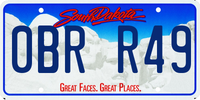 SD license plate 0BRR49