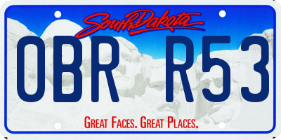 SD license plate 0BRR53