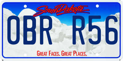 SD license plate 0BRR56