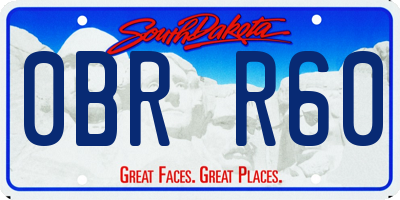 SD license plate 0BRR60