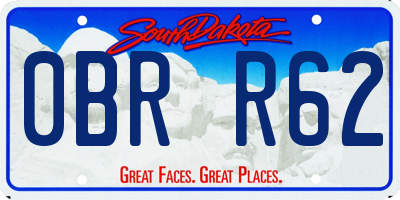 SD license plate 0BRR62