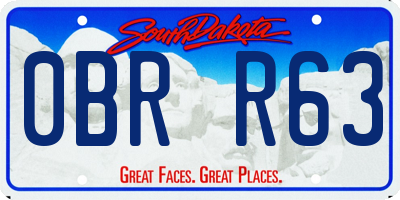 SD license plate 0BRR63