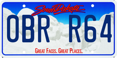 SD license plate 0BRR64