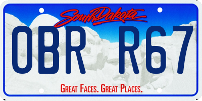 SD license plate 0BRR67