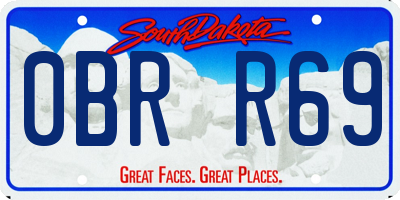 SD license plate 0BRR69