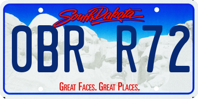 SD license plate 0BRR72