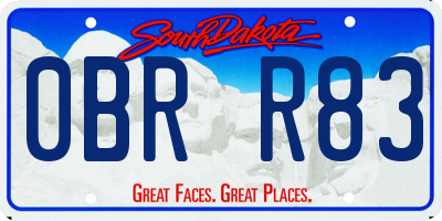 SD license plate 0BRR83