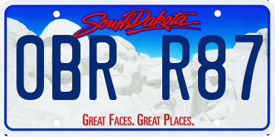 SD license plate 0BRR87