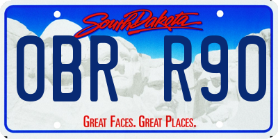 SD license plate 0BRR90