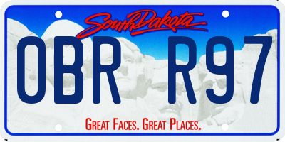 SD license plate 0BRR97