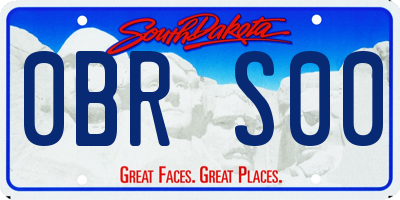 SD license plate 0BRS00
