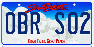 SD license plate 0BRS02