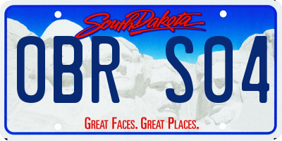 SD license plate 0BRS04