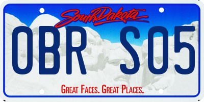 SD license plate 0BRS05