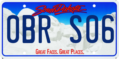 SD license plate 0BRS06