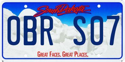 SD license plate 0BRS07