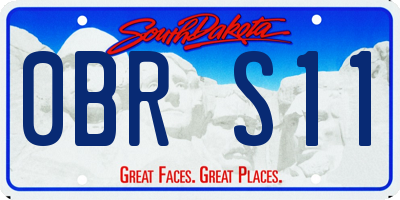 SD license plate 0BRS11