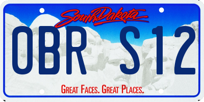 SD license plate 0BRS12