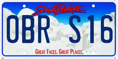 SD license plate 0BRS16
