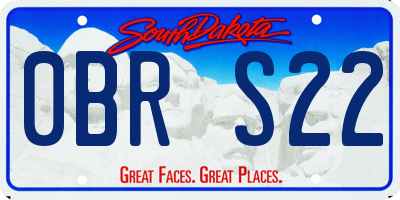 SD license plate 0BRS22