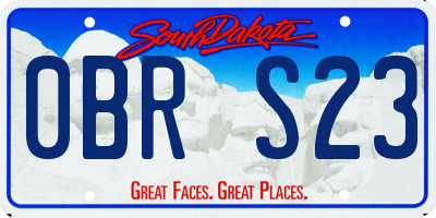 SD license plate 0BRS23