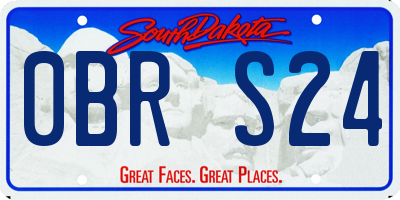 SD license plate 0BRS24