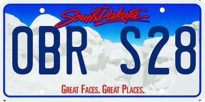 SD license plate 0BRS28