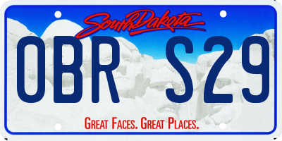 SD license plate 0BRS29