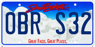 SD license plate 0BRS32