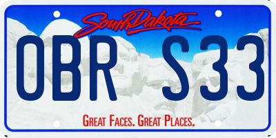 SD license plate 0BRS33