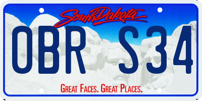 SD license plate 0BRS34