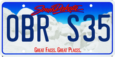 SD license plate 0BRS35