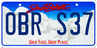 SD license plate 0BRS37