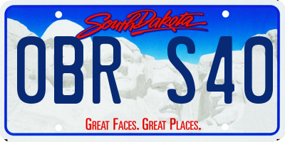 SD license plate 0BRS40