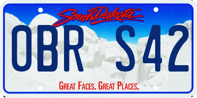 SD license plate 0BRS42