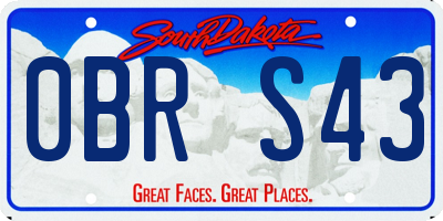 SD license plate 0BRS43