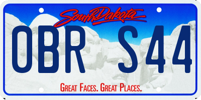 SD license plate 0BRS44