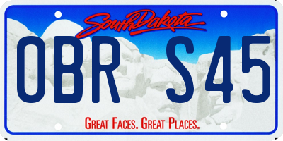 SD license plate 0BRS45