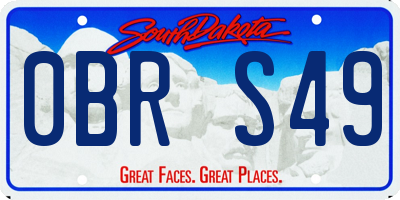 SD license plate 0BRS49
