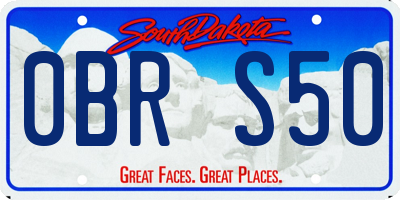SD license plate 0BRS50