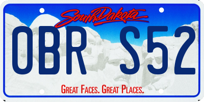 SD license plate 0BRS52