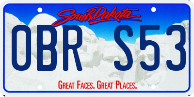 SD license plate 0BRS53